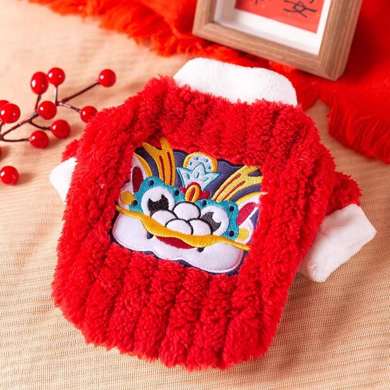 Новогодний тонкий бархатный кот собака бимоно праздничная новогодняя одежда чем медведь маленькие и средние собаки одежда для питомцев