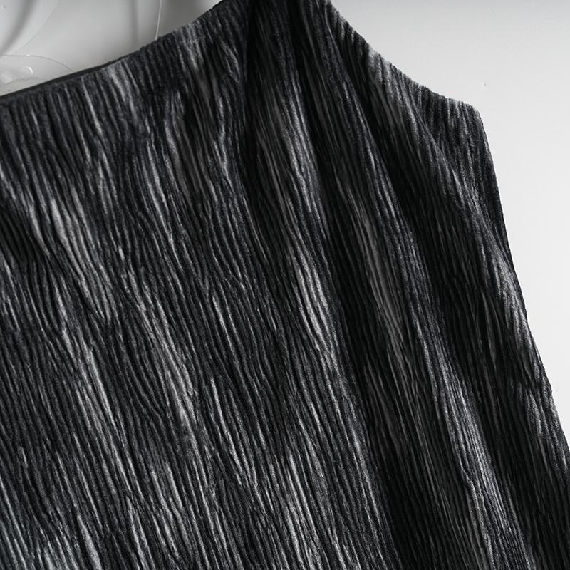 Maslan fashionable, comfortable, elegant, simple printed pleated loose mid length camisole dress
