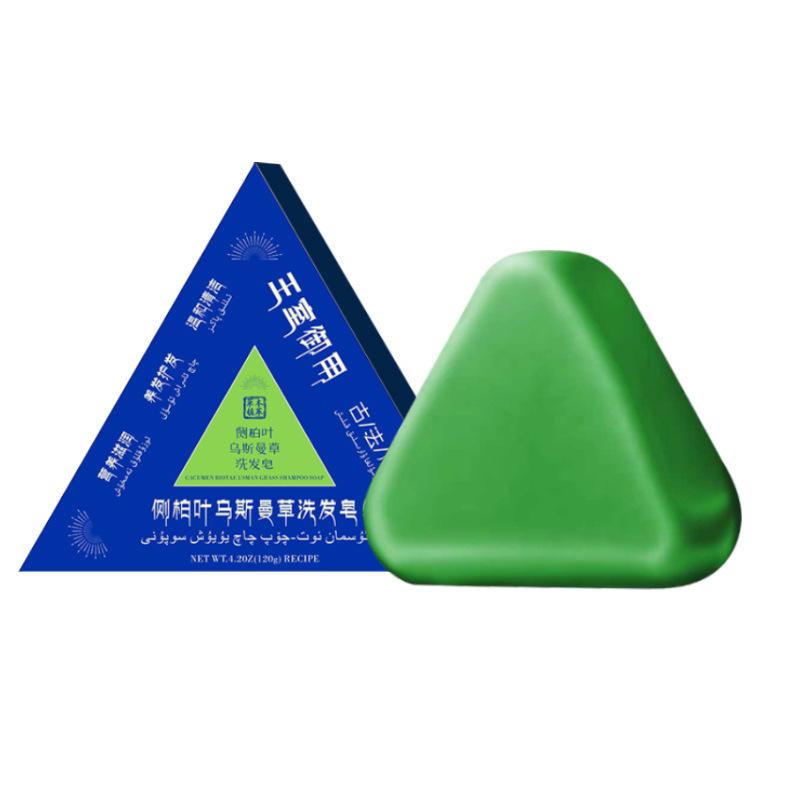 Мыло ручной работы 120 г с травой Усмана эффективно очищает кожу головы, укрепляет корни волос, уменьшает выпадение волос, растительное мыло