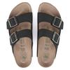Женские/мужские шлепанцы Birkenstock Arizona Vegan Birko-Flor на узкую стопу черные (1019057)