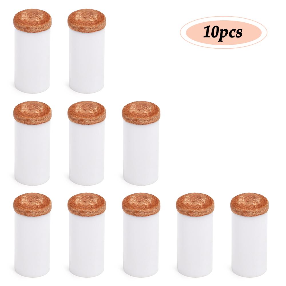 10PCS Pool Cue Tips Hard Plastic Cue Stick Ferrules Billiard Cue Head 12MM / 13MM Outer Diameter