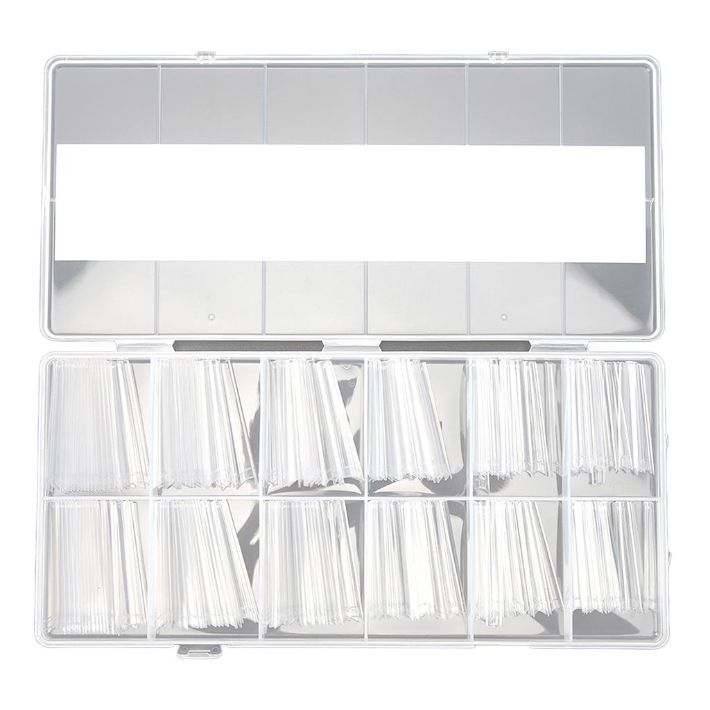 240pcs Long Fake Nail Professional Home Salon DIY Transparent Full Cover Nail Tip for Nail Artist Novice