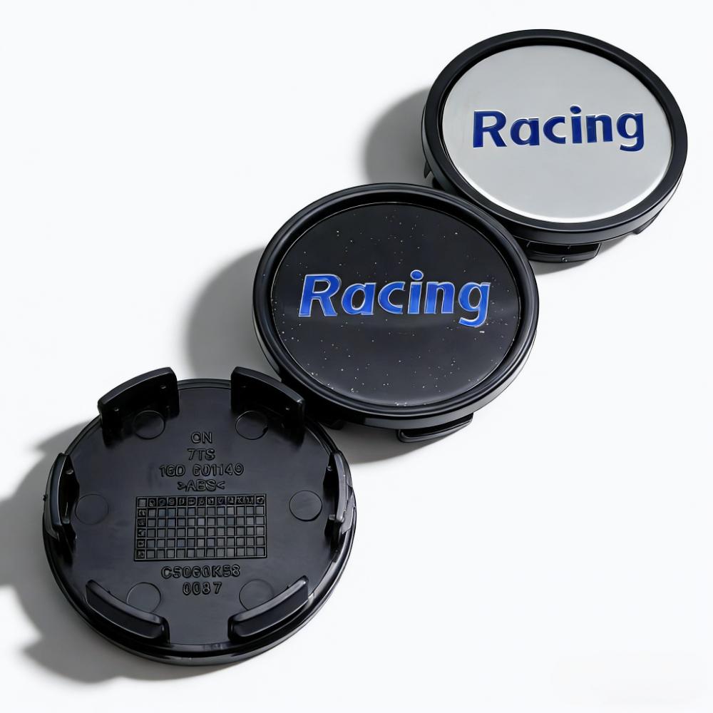 4pcs 58mm 53mm Car Wheel Center Caps With Racing Logo Emblem Badge Wheel Hubcaps Rim Center Dust Cover Replace Hub Accessories