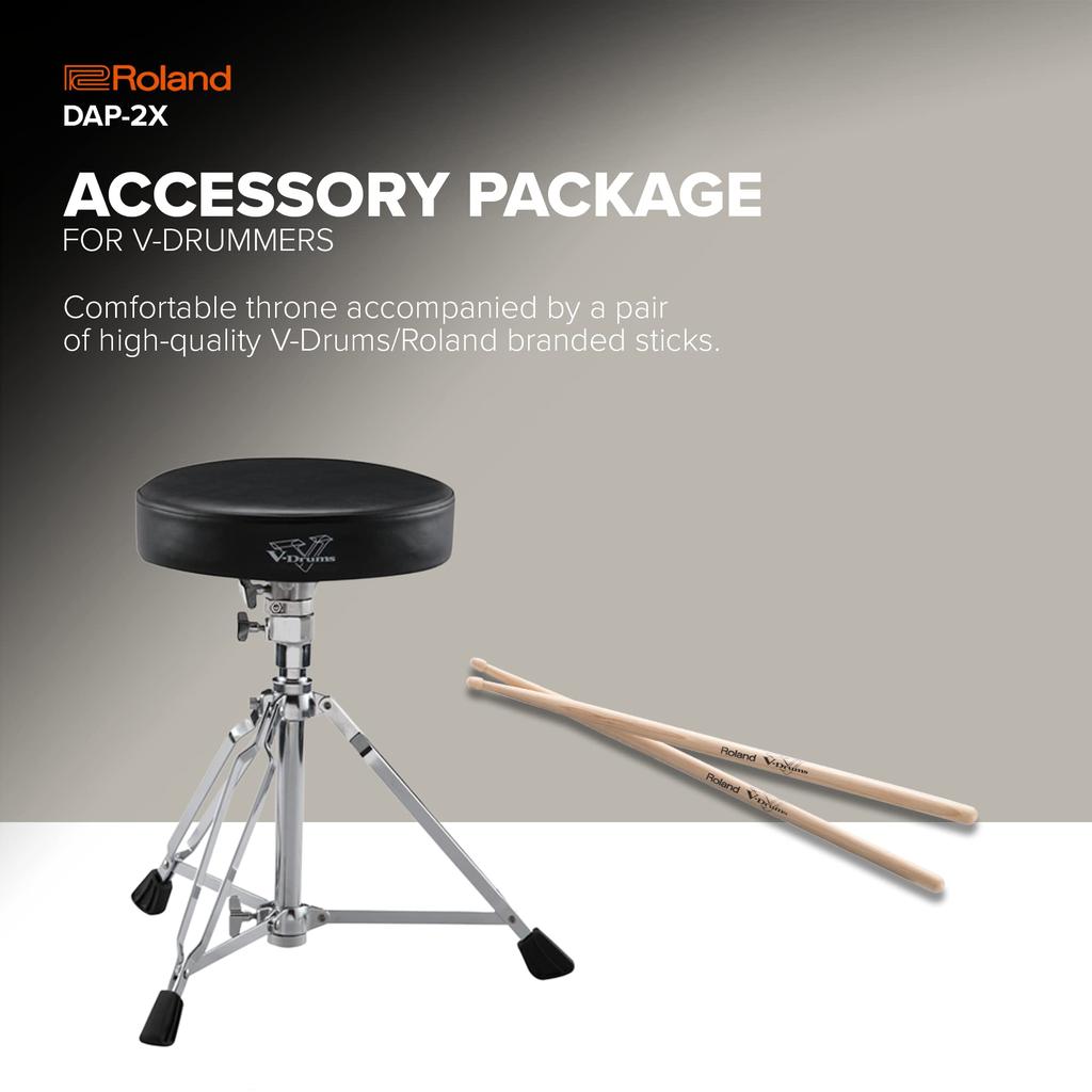 Комплект аксессуаров: стул для барабанщика и набор палочек, черный Roland/DAP-2X V-Drums