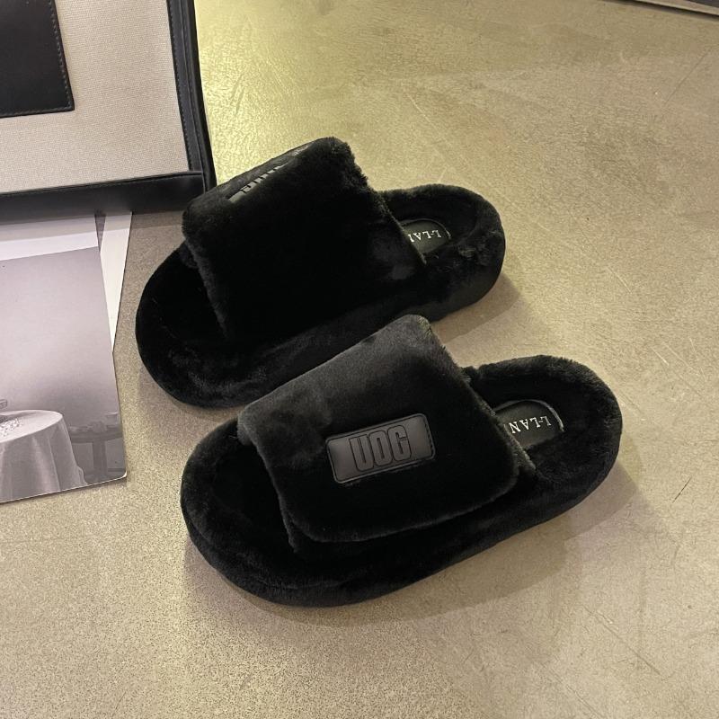 2024 Новые толстые пушистые женские плюшевые тапочки с эффектом увеличения высоты