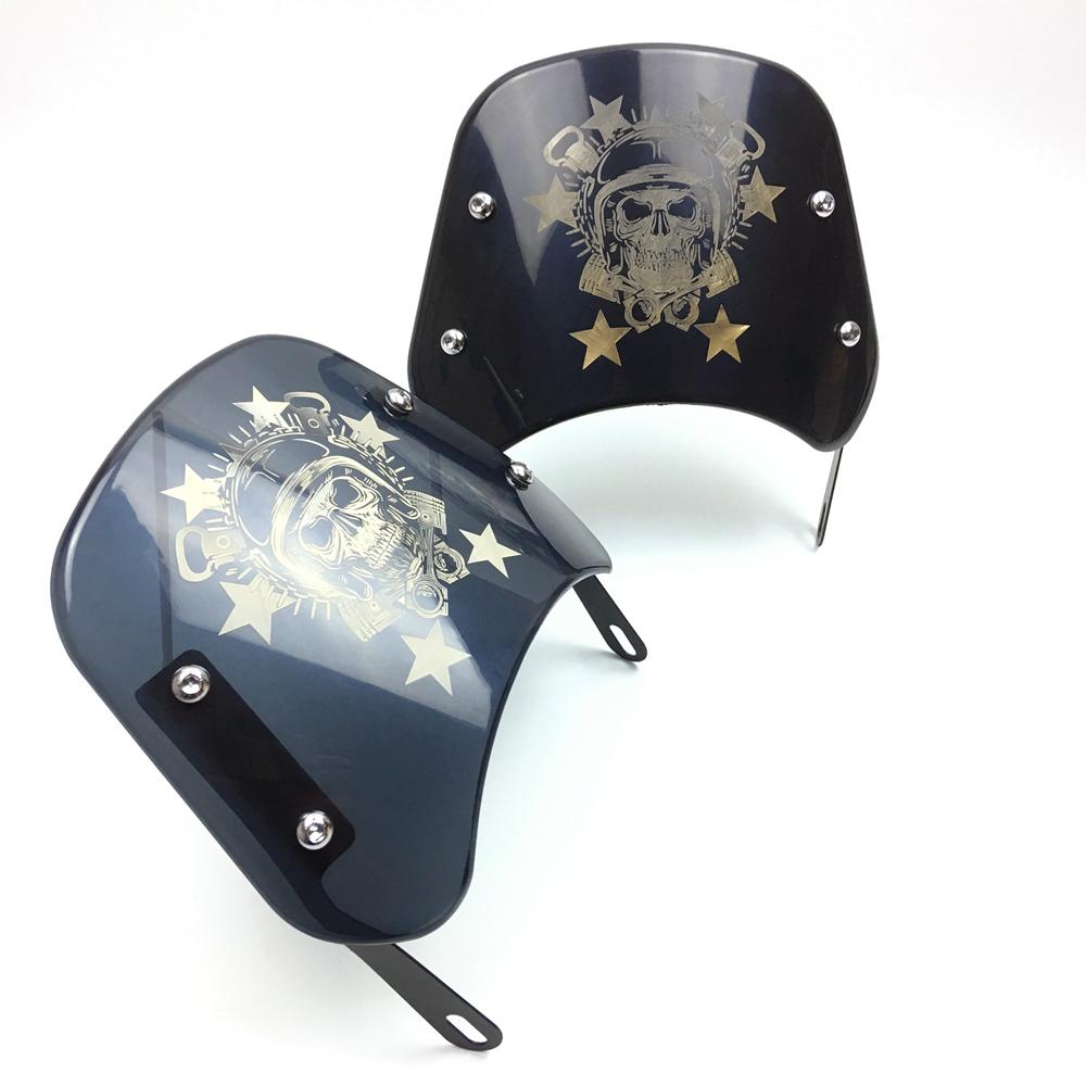 Лобовое стекло мотоцикла, ветровой дефлектор, универсальный для Harley Honda Yamaha Kawasaki Suzuki 6,5 "-9,45"
