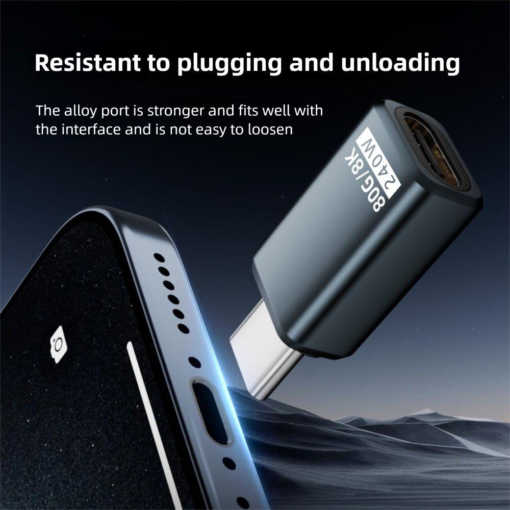 240 Вт Type-C Конвертер 80 Гбит/с 8K 60 Гц USB4 Адаптер Передача Данных Штекер на Розетку USB-C Удлинительный Разъем Мобильный Телефон