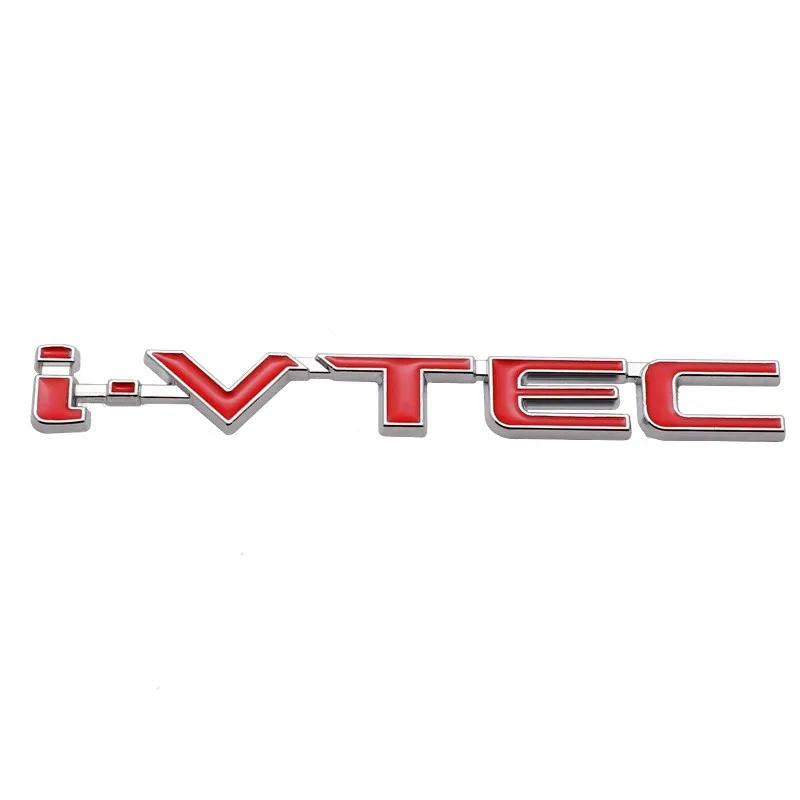 zfjhn2 3D Chrome Metal Car Letters Rear Trunk Badge Emblem IVTEC Logo I VTEC Sticker For Honda City Civic Accord Jazz CRV Accessories