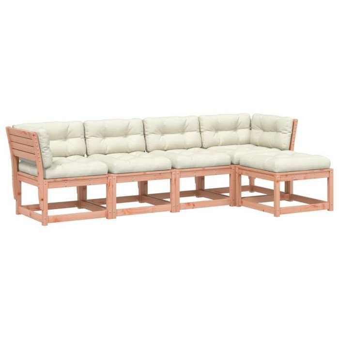 VidaXL Salon de Jardin avec Coussins 5 pcs, Sièges de Patio, Ensemble de Meubles, Mobilier de Terrasse Arrière-cour 3217008