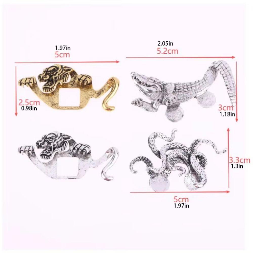 2Pcs Vintage Style Lapel Pin Zinc Zinc Zinc Alloy Tiger Brooches Tradition Retro Animal Brooches Men Suits