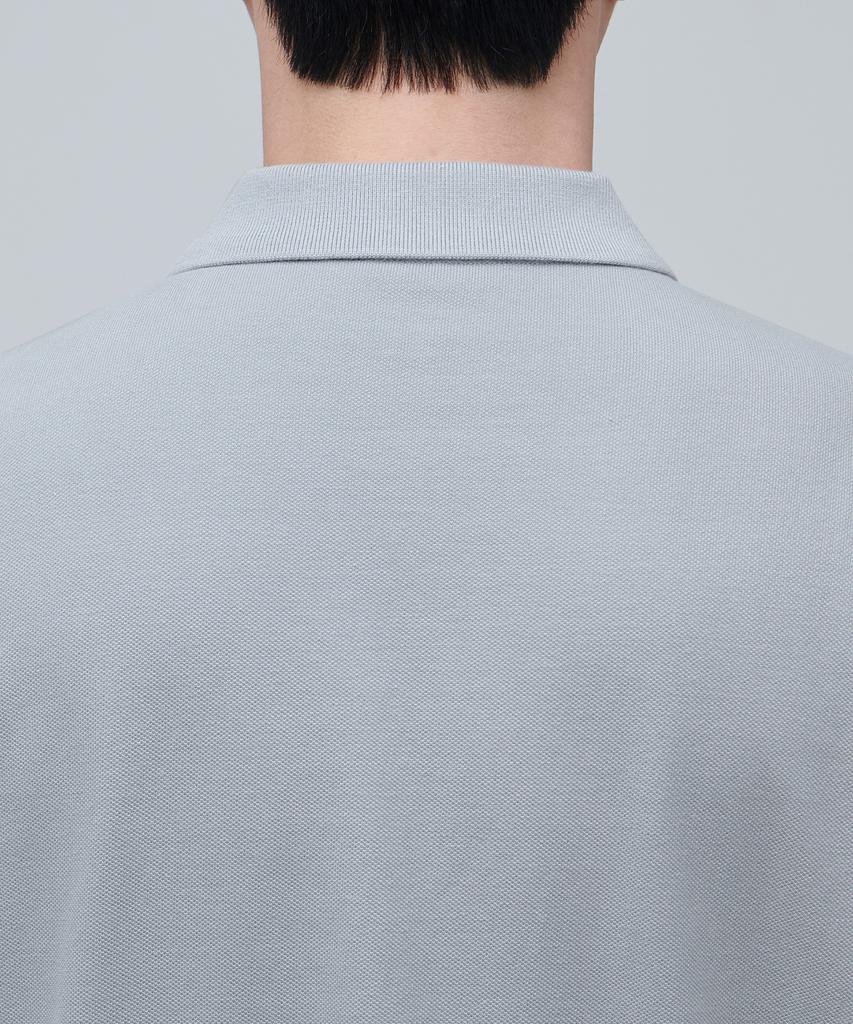 MUSINSA STANDARD Relaxed Fit Pique Polo Shirt [Light Grey]