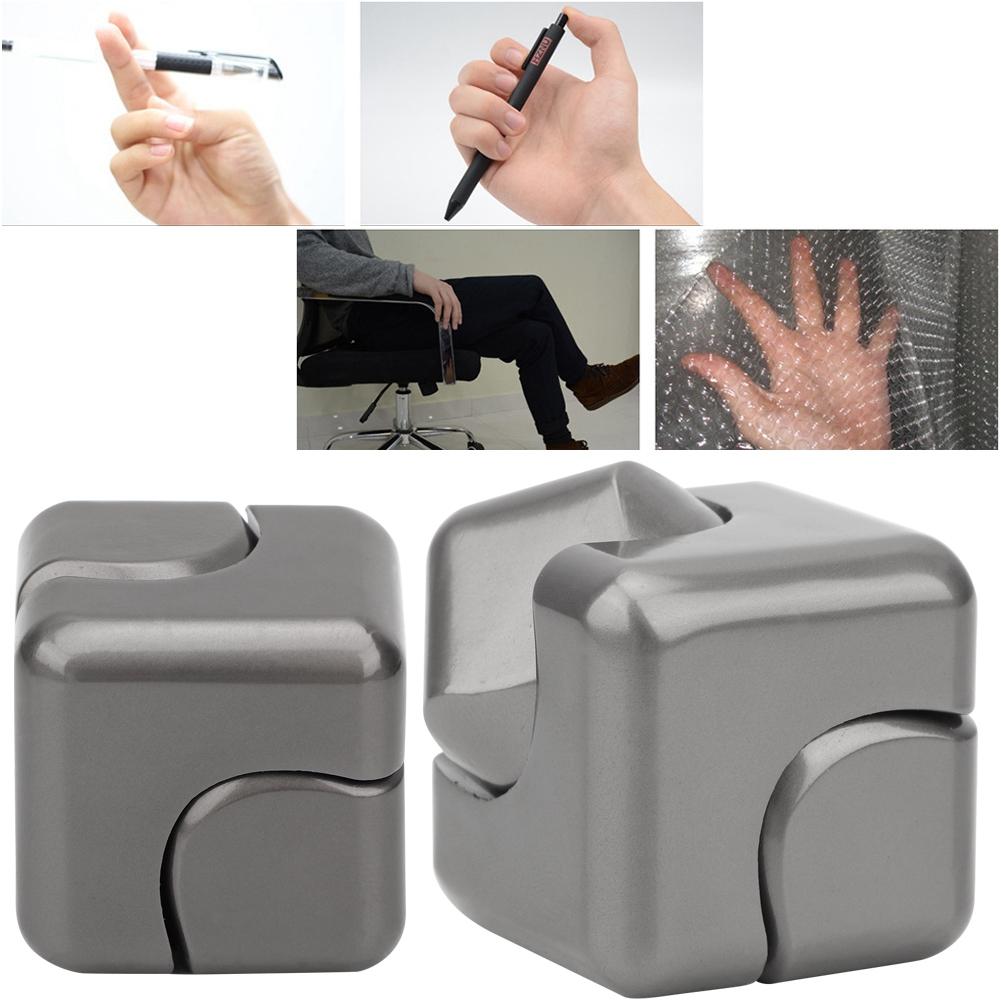 Красочный кубический квадратный ручной спиннер, гироскоп для пальцев, игрушки для снятия стресса и тревоги(Серый)