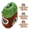 Sloth Trunk Holes Toys for Dog Squeaky Plush Toys Hide and Seek Games Intereactive