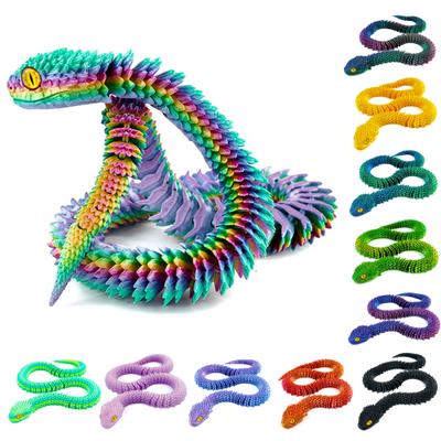 3D-печатная фигурка змеи с подвижными суставами, фигурка змеи, шарнирная модель животного, игрушка для домашнего офиса, книжной полки, украшения рабочего стола, орнамент