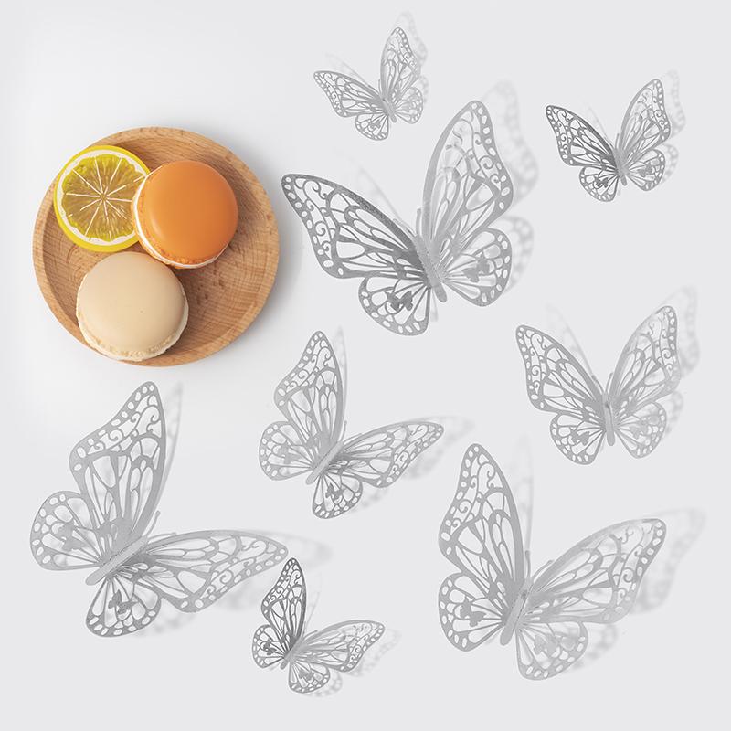 12pcs 3D Hollow Butterflies Wall Stickers On The Wall for Wedding Decoration Children Room Decor Living Room Kids Bedroom DIY