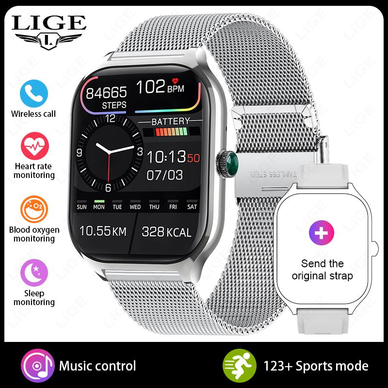 НОВЫЕ 2,01-дюймовый HD-дисплей Звонки Smart Watch Измерение кислорода в крови Пульс Отслеживание активности Умные часы для женщин мужчин