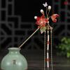 Retro Traditional Flowers  Simulated Pearls Long Tassel Hairpins Hair Sti