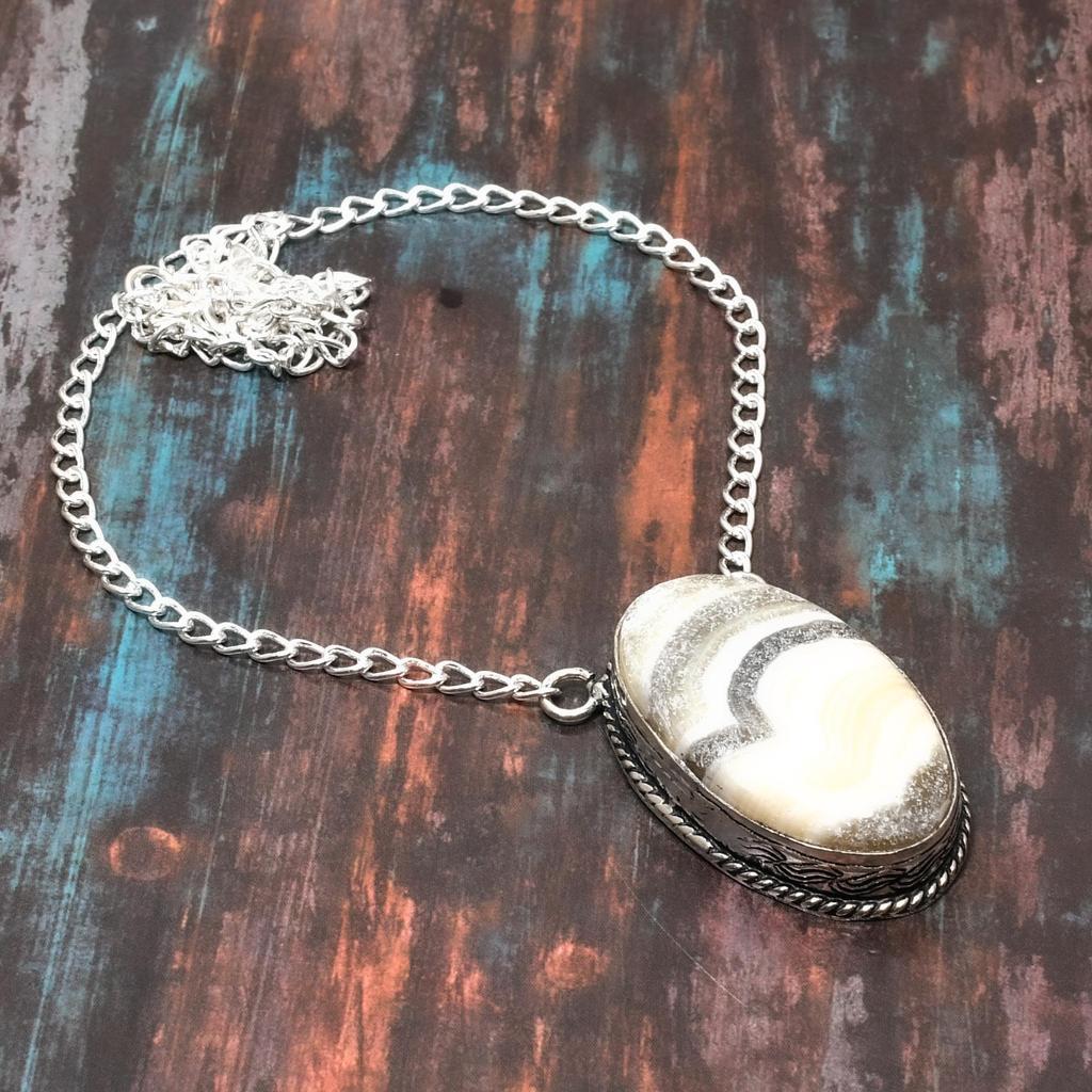 Calcite Agate Gemstone Handmade 925 Sterling Silver Jewelry Necklace For Thanksgiving