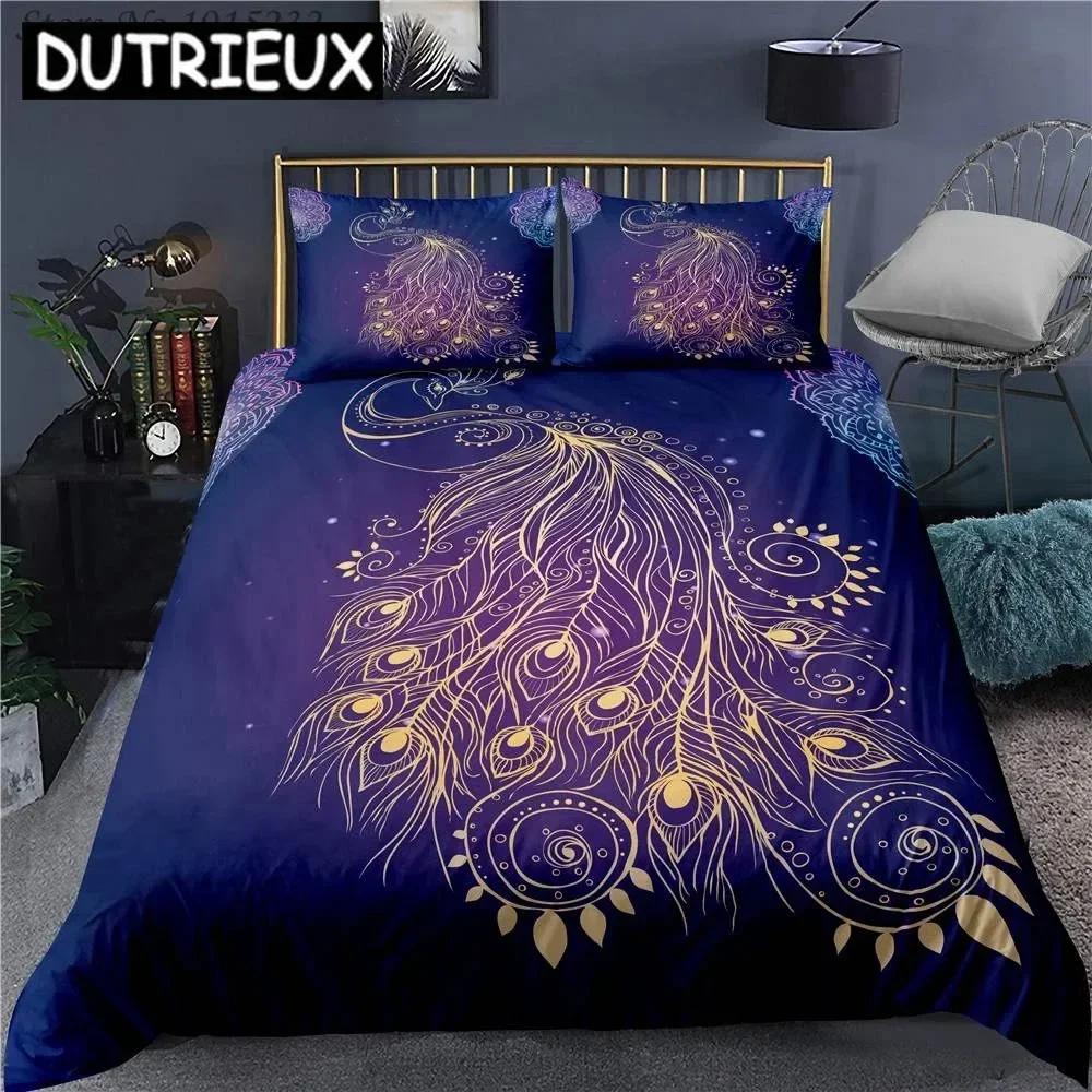 Peacock 3D Printed Bedding Set Duvet Covers Pillowcases Comforter Bedding Set Bedclothes Bed Linen 04