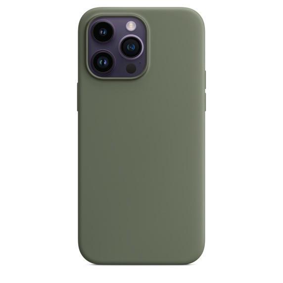 Магнитный чехол из жидкого силикона для iPhone 15 Pro Max и 14 Pro с выдвижным окном.