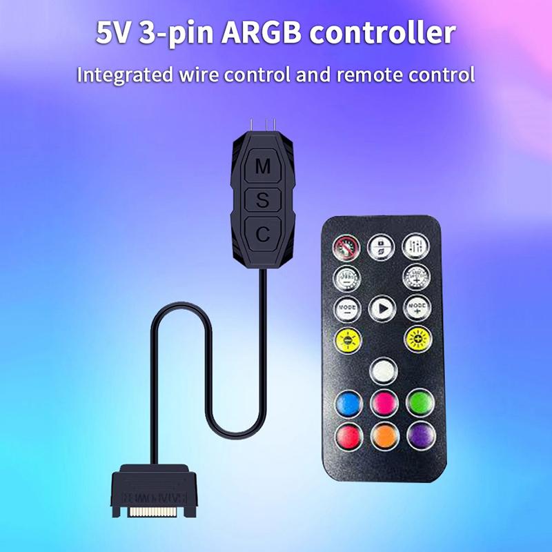 ARGB контроллер 5V 3Pin интерфейс SATA удлинительный кабель контроллер подсветки адаптер для ПК вентилятор кулер для процессора вентилятор светодиодная лента радиатор