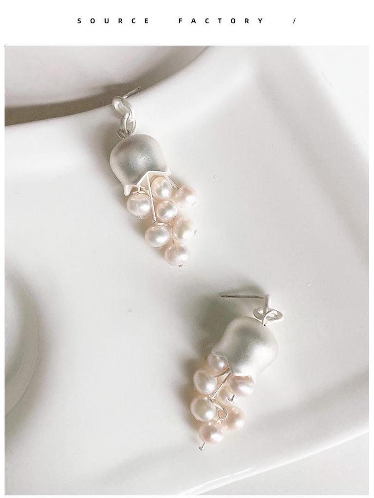 Французские ретро серьги «Ландыши» с пресноводным жемчугом - Винтажное серебро высокого класса