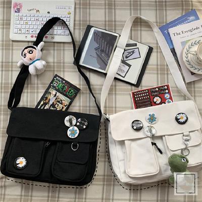 Холщовые сумки через плечо, молодежная модная повседневная женская сумка большой вместимости, однотонная женская сумка-мессенджер