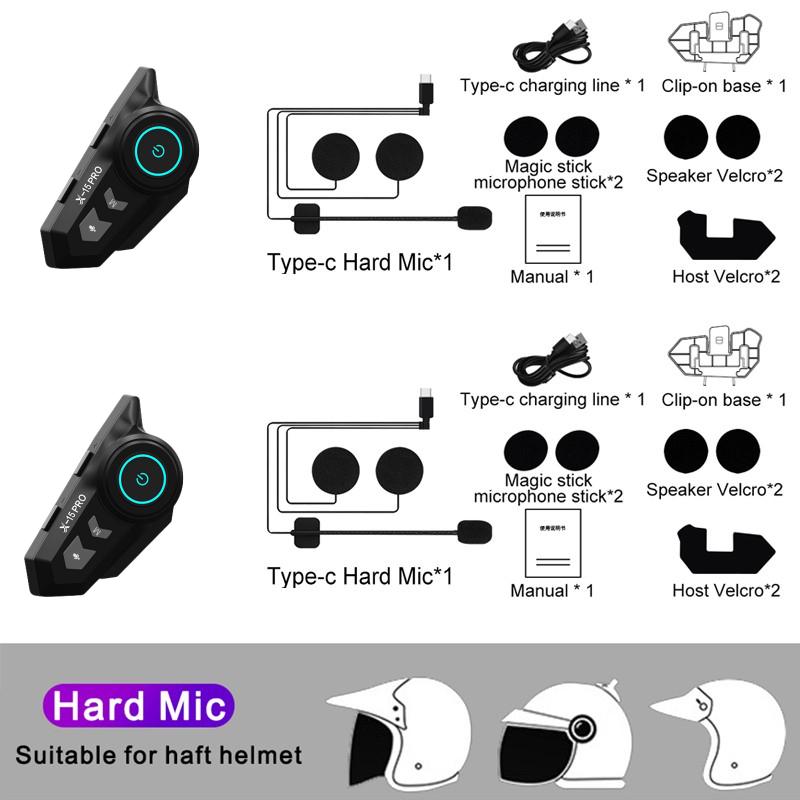 X15 Pro Домофон для шлема Мотоциклетный шлем Гарнитура Bluetooth 5,2 EDR 3 цвета Беспроводные наушники IP67 Водонепроницаемый шумоподавление