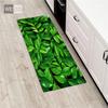 Кухонные коврики с зелеными листьями и 3D принтом для пола, мягкий коврик для спальни, прикроватный коврик для ванной комнаты, нескользящий длинный коврик для унитаза