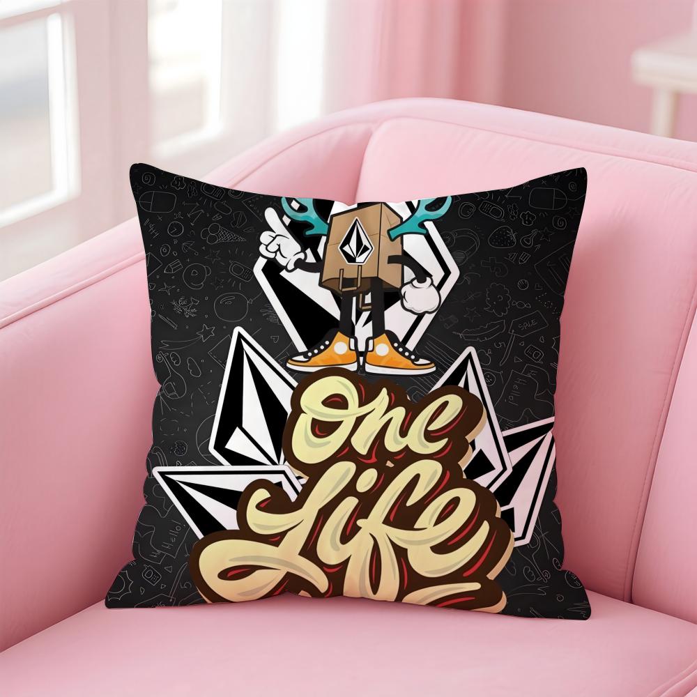 Extreme Sports Stone VVolcom Cushion Cover Pillowcase Short Plush Invisible zipper Room Sofa Cushion Cover