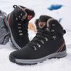 Winter Plush Warm Men Hiking Climbing Shoes Leather Mens Snow Boots Outdoor Waterproof Non-slip Work Casual Cotton Shoes Size 48