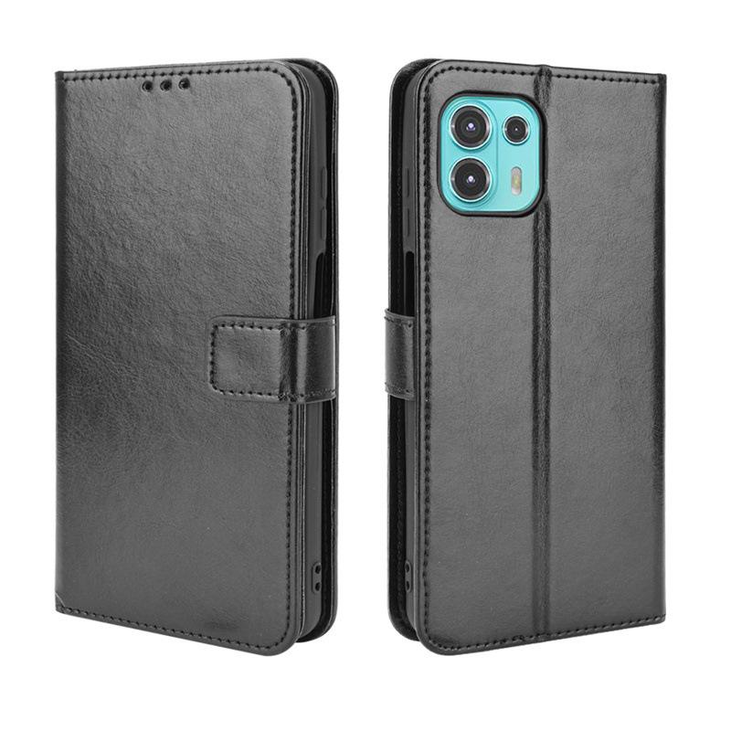 Кожаный чехол-книжка для Motorola Edge 20 Lite со слотом для карт и шнурком