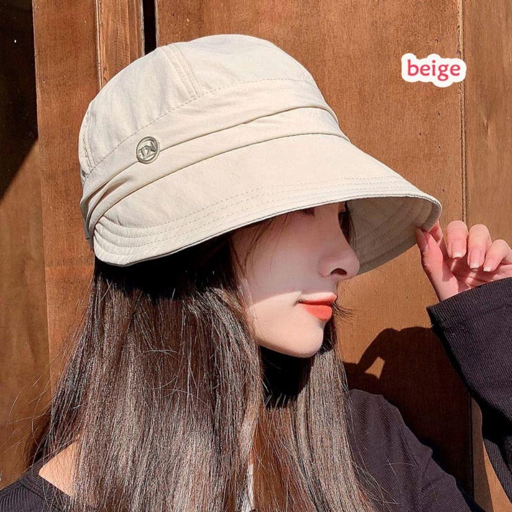 Simple Adjustable Sunshade Hat Big Brim Anti-UV Visor Cap Foldable Spring Summer Outdoor Sun Hat Women Men