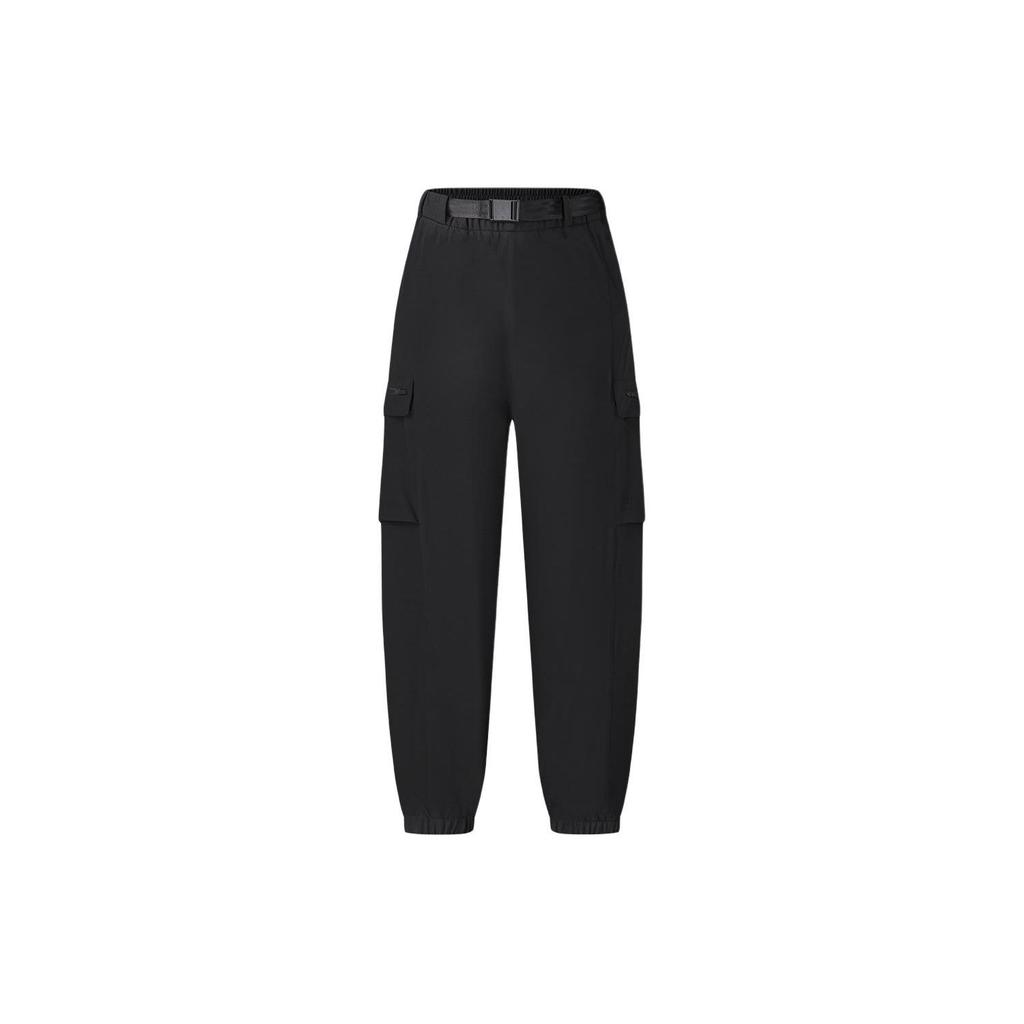 Fila Solid Color Drawstring Woven Knit Sports Pants Women Pants Deep-Black A11W417804F-BK