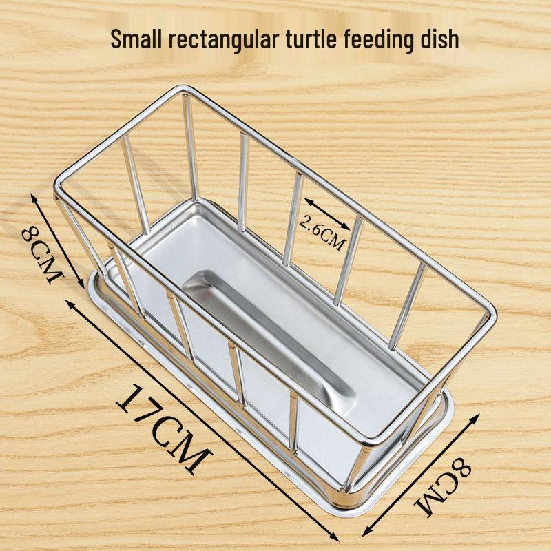 304 Stainless Steel Turtle Feeder: Semi-aquatic & Land Turtle Bowl, Water Bowl, Feeding Trough