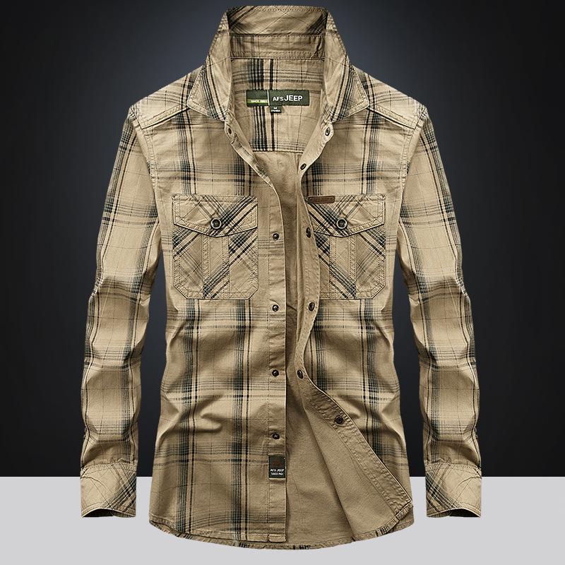 2024 Men's Winter Fleece-Lined Plaid Shirt – Plus Size, Long Sleeve, Casual Cotton Trendy Shirt