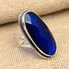 Blue Sapphire Gemstone Handmade Solid 925 Sterling Silver Ring Jewelry