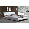 Lit pour matelas 140x200 - Sommier lattes - Tte de Lit LED - Couleur BLANC