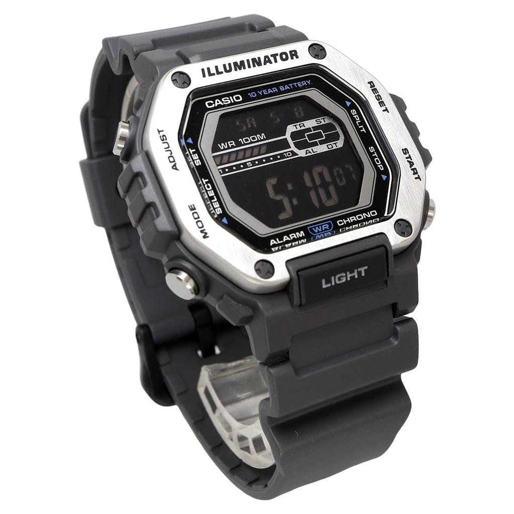 CASIO MWD-110H-8BV Standard Digital Metal Face Men's Watch dark gray black reverse LCD overseas model