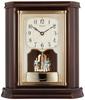 Clock Table Clock Radio Analog Rotating Decoration Wooden Frame Dark Brown Wood BY233B SEIKO