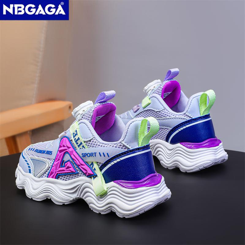 Детская мода с поворотной пряжкой, противоскользящие повседневные кроссовки, дышащая сетка, прогулочная обувь для мальчиков и девочек, спортивная обувь для тенниса на открытом воздухе