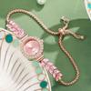 Slim Strap Women Quartz Watch Leaf Design Rhinestone Watch Trendy Ladies Quartz Watch  Casual Wear