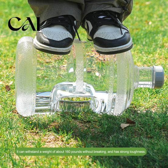 Durable Water Storage Jar Plastic Jug with Handle And Leakproof Cap, Reusable Twist Off Cap Container Portable Bottle, Transparent for Home
