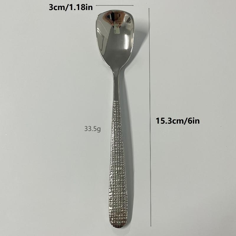 Столовые приборы из нержавеющей стали 304, ложка с плоской головкой, ручка с чеканным узором, столовая посуда, роскошная ретро-посуда