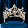 Роскошная Высокая Королевская Свадебная Корона для Женщин Серебристых Цветов Хрустальные Банкетные Диадемы Вечеринка Костюм Аксессуары для Волос