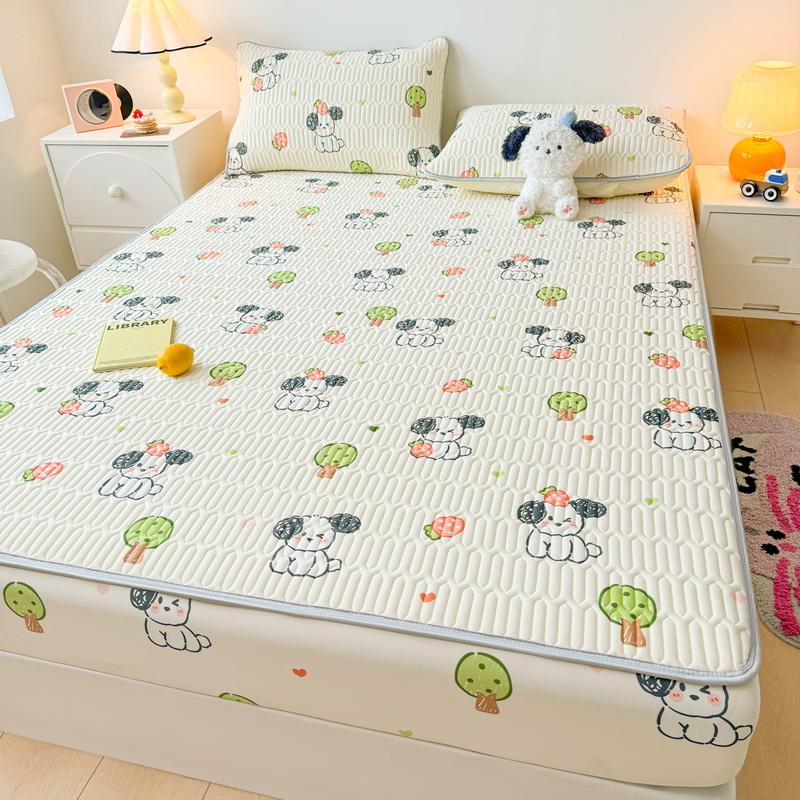 1 шт. латексный толстый стеганый наматрасник, летний дышащий крутой противоскользящий простынь на подкладке, милый чехол на кровать, наволочка в комплект не входит
