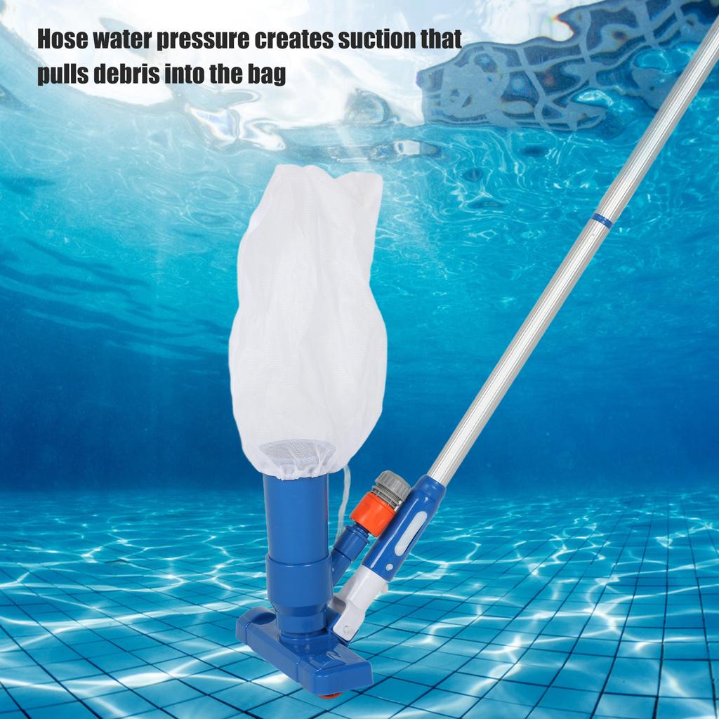 Мини-пылесос для бассейна Портативный пылесос для бассейна с 4 секционными шестами Набор подводного очистителя для гидромассажной ванны, пруда, фонтана