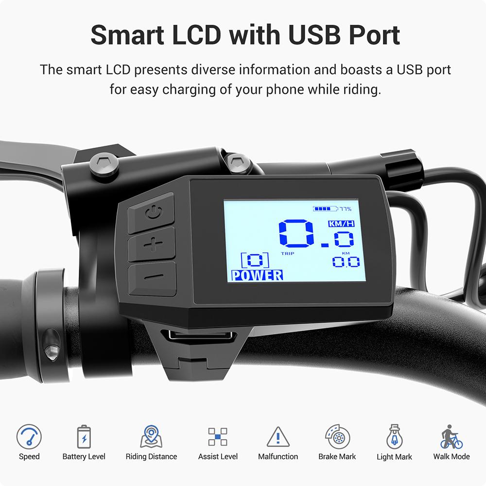 Велосипед для треккинга Eleglide C1 ST с двигателем Mid-Drive мощностью 250 Вт, колесами 27,5 дюймов, аккумулятором емкостью 522 Вт·ч, запасом хода 150 км