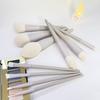 10Pcs Matte Gray Handle Makeup Brush Set Rubber Paint Soft Dense Fiber Face Eye Brushes Professional Elegant Kit