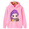 New KPop Demon Hunter Cartoon Girl Hoodie Children's Korean Style Printed Fashion Casual Pullover